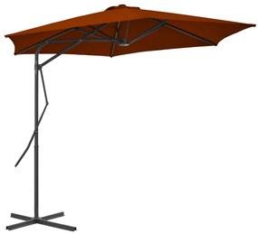 Ombrellone Da Giardino Con Palo İn Acciaio Terracotta 300x230cm /