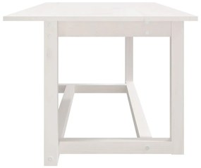 Tavolino da salotto bianco 110x55x45 cm legno massello di pino