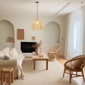 Immax 08262L - Lampadario a sospensione con filo PELO 1xE27/40W/230V diametro 40 cm rattan