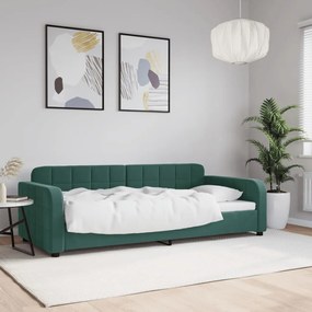 Letto Da Giorno Verde Scuro 90x200 Cm İn Velluto /