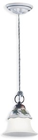 Lampadario Classico Ferrara Metallo E Ceramica Nero Sfumato Rame 1 Luce E14