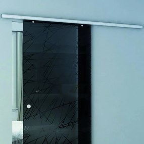 Binario per porta scorrevole da parete Atena, in alluminio grigio argento anodizzato per anta in vetro, L 200 x H 12 cm