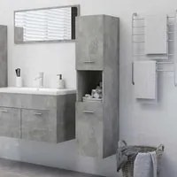 Armadio da Bagno Grigio Cemento 30x30x130 cm in Truciolato 805001