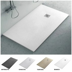 Piatto doccia in resina 75x120 rettangolare Karen bianco pietra