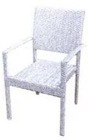 sedia da giardino in pe-rattan con braccioli - cm.56x60x92h. - colore bianco fer238700