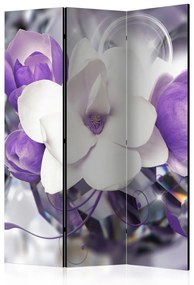 Paravento Imperatrice viola - fiore di magnolia con piccoli fiori viola