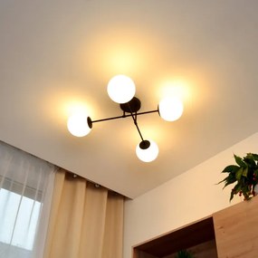 Lampadario a plafone MOON 4xE27/15W/230V nero