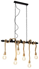 Lampada a sospensione intelligente nera 6 luci incl. Wifi G95 - Plural