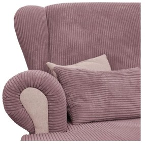 Chaise longue rosa con rivestimento in velluto a coste Lord – Ropez