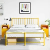 Comodini 2 pz Giallo Senape 34,5x39x62 cm in Acciaio 841770