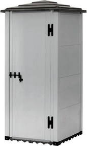 Casetta da giardino in PVC grigio 0.9 x 0.9 m, superficie esterna 0.81 m² e spessore parete 20 mm, con pavimento porta ad anta singola, GAROFALO Urban XS