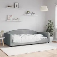 Letto da Giorno Grigio Chiaro 100x200 cm in Tessuto 354116