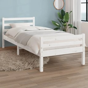 Giroletto Bianco İn Legno Massello 90x190 Cm Single /