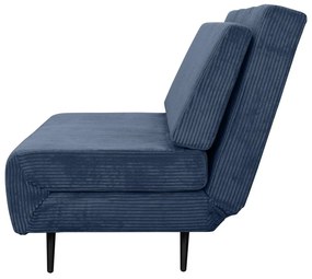 Divano letto in velluto a coste blu 140 cm Mallory - Støraa