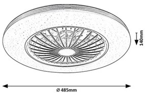 Rabalux 71330 - Lampada LED dimmerabile DALFON 48W/230V 3000-6500K con ventola e