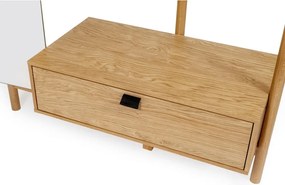 Parete dell'anticamera in legno di quercia con specchio Tripod - Woodman