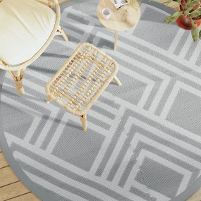 Tappeto Da Esterno Arakıl Grigio Ø200 Cm İn Pp /