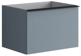 Mobile da bagno sotto lavabo Pixel plain frontale indaco e maniglia alluminio nero L 60 x H 40 x P 45.5 cm 2 cassetti, lavabo non incluso