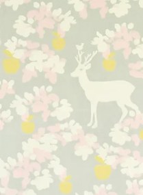 Majvillan Carta da parati Apple Garden - Soft Grey/ Yellow/ Pink/ Cream White
