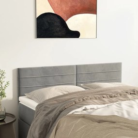 Testiere 2 Pz Grigio Chiaro 72x5x78/88 Cm İn Velluto /