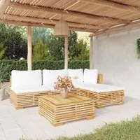 Set Divani da Giardino 5 pz con Cuscini Legno Massello di Teak 3100855