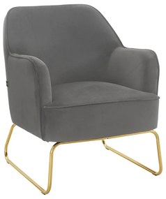 Poltrona in velluto grigio Joshua - Støraa