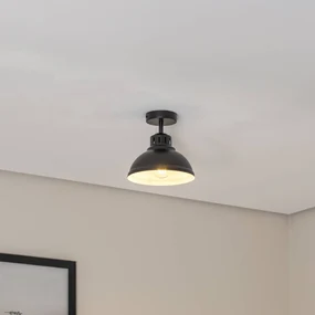 Luminex Plafoniera Sven, a 1 luce, nera, acciaio, E27