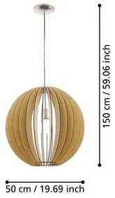 Eglo 94765 - Lampadario COSSANO 1xE27/60W/230V