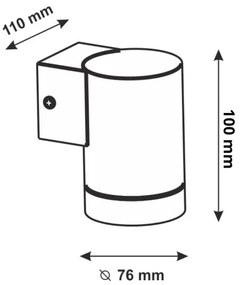Applique a LED da esterno NIVERO LED/6,5W IP44 cromo opaco