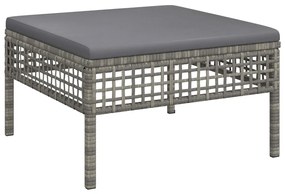 Set Divani da Giardino 7 pz con Cuscini in Polyrattan Grigio