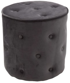 Pouf SANTA CRUZ grigio in velluto e bottoni