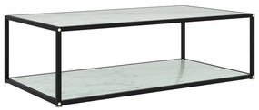 Tavolino da salotto bianco 120x60x35 cm in vetro temperato