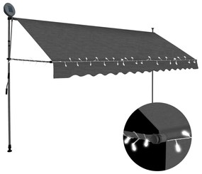Tenda da Sole Retrattile Manuale con LED 400 cm Antracite