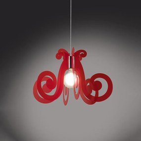 Sospensione Mizar 1 Luce In Metacrilato Rosso Fluorescente Space Collection