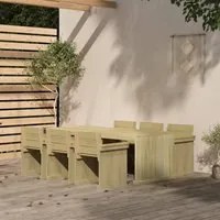 Set da Pranzo per Giardino 7 pz in Legno di Pino Impregnato 3096615