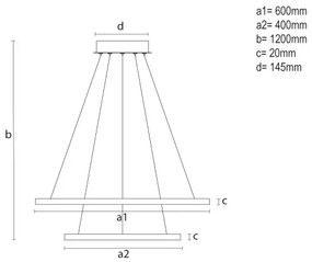 Lampada a sospensione dimmerabile a LED su cavo LED/55W/230V 3000-6500K Ø 60 cm + telecomando