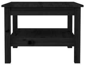 Tavolino da Salotto Nero 55x55x40 cm Legno Massello di Pino