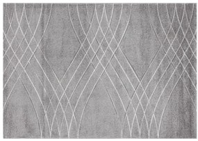 Tappeto carve weave geometrico grigio, L 230 x L 160 cm