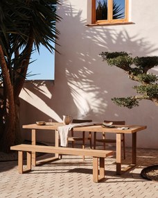 Kave Home - Tavolo Canadell 100% outdoor in legno massiccio di teak riciclato 220 x 100 cm