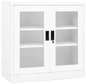 Armadio Per Ufficio Bianco 90x40x90 Cm İn Acciaio /