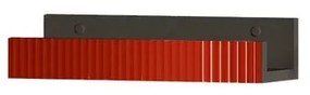 Mensola per bagno Niwa L 40 cm laccato opaco grigio carbone con vetro paprika