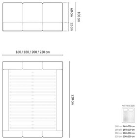 Letto matrimoniale imbottito color crema in velluto con contenitore con rete inclusa 160x200 cm Brody – Mazzini Beds