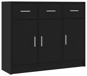 Credenza nera 91x28x75 cm in legno multistrato