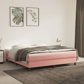 Materasso A Molle Insacchettate Rosa 160x220x20 Cm İn Velluto /