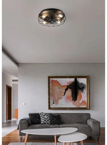 Plafoniera nera opaca con telecomando e ventilatore Trondheim – Trio