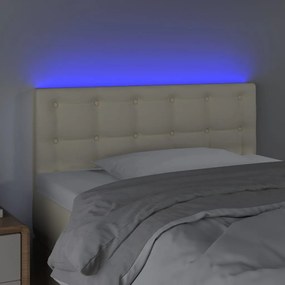 Testiera crema a led 80x5x78/88 cm in similpelle