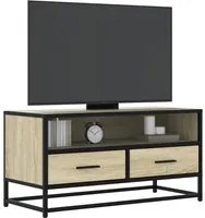 Mobile TV Rovere Sonoma 80x34,5x40 cm Legno Multistrato Metallo 848810