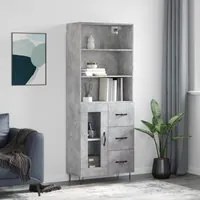 Credenza Grigio Cemento 69,5x34x180 cm in Legno Multistrato 3189505