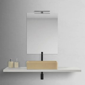 Mensolone effetto legno grigio nuvola 110 cm per lavabi da appoggio serie Master