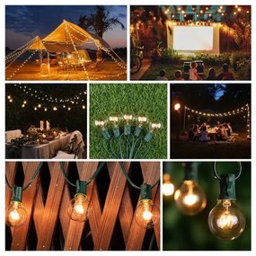 Brilagi -Catena decorativa da esterno LED GHIRLANDA 25xE12 20m verde IP44 bianco caldo